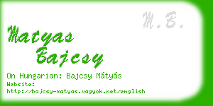 matyas bajcsy business card